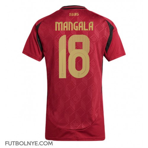 Camiseta Bélgica Orel Mangala #18 Primera Equipación para mujer Eurocopa 2024 manga corta